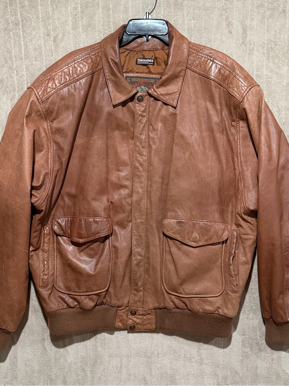 Wilson’s Adventure Bound Brown Men’s Leather Bomber Jacket 90’s Vintage Size XLT